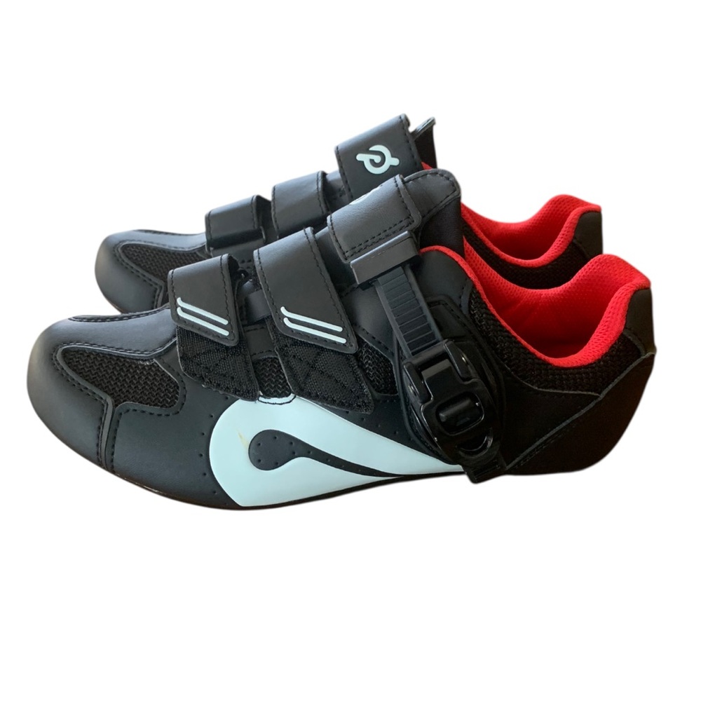 Peloton Womens Indoor Cycling Shoes Black Red NWOB Sz 38